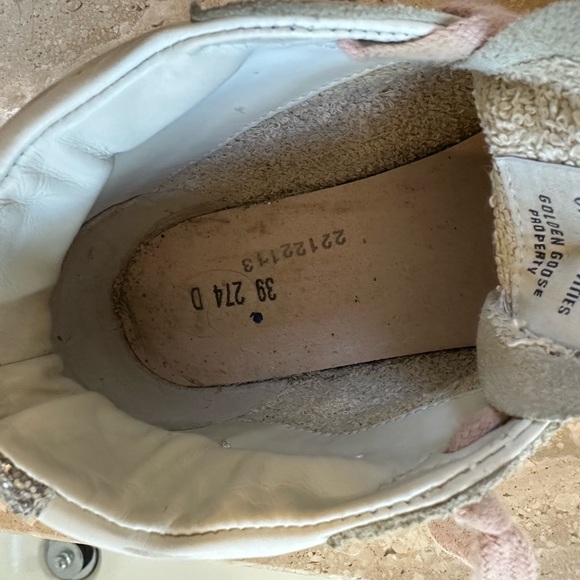 Golden Goose High-Top Sneakers - Gray and Pink with Leopard Detail - Picture 10 of 12